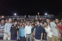 Group Photo of Students with Director after Interaction ( at 10.30 PM ) at Mahanadi Hall of Residence on First Day (18th July 2015) at Our Permanent Campus