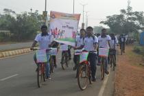 Cycle rally organized by NSS and EAA for creating road safety awareness and health and wellness awareness