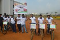 Cycle rally organized by NSS and EAA for creating road safety awareness and health and wellness awareness